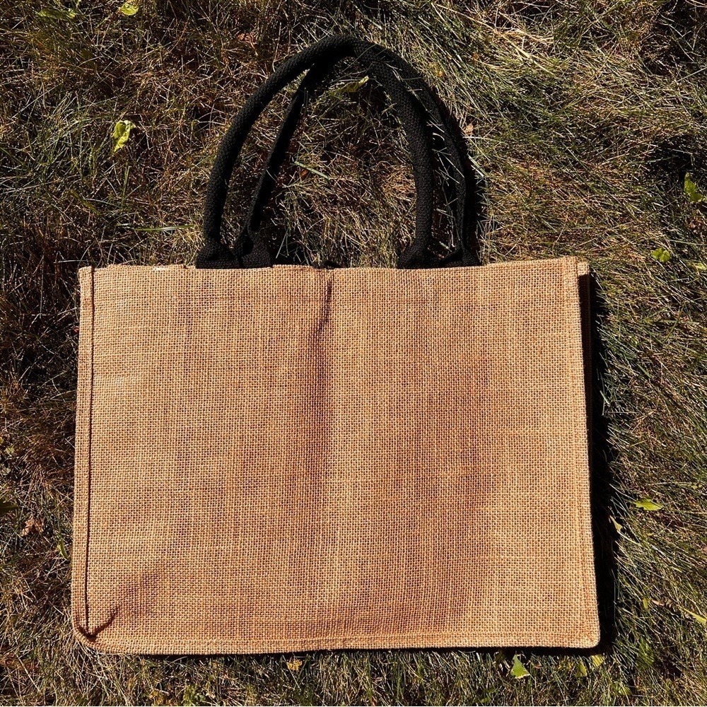 🌷SPRING CLEANING 🌷Hello Weekend Burlap Tote Bag - Picture 3 of 7